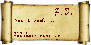 Ponert Donáta névjegykártya